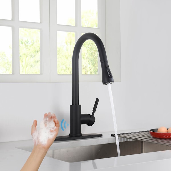 Single Handle Pull Down Kitchen Faucet With Touch Sensor